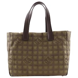 Chanel Brown New Travel Line Nylon Tote