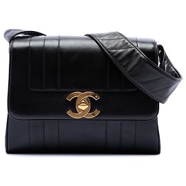 Chanel Black Vertical Quilt Lambskin Flap