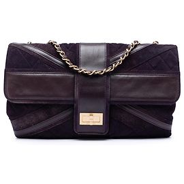Chanel Purple Quilted Suede Union Jack Reissue 2.55 Double Flap 227