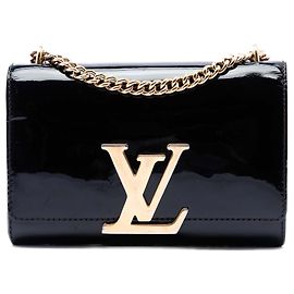 Louis Vuitton Black Vernis Louise Sliding Chain MM