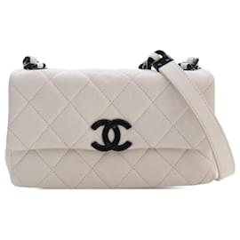 Chanel White Small Quilted Caviar My Everything Flap