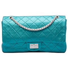 Chanel Blue Quilted Metallic Calfskin Reissue 2.55 Flap 227