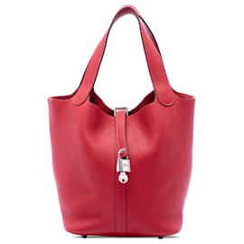 Hermès Red Clemence Picotin Lock 22