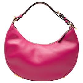Fendi Sac Hobo Fendigraphy en cuir rose, petite taille
