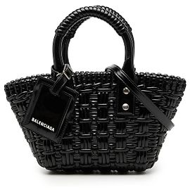 Borsa cesta Bistro Balenciaga in finta pelle nera XXS