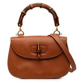 Gucci Pelle di vitello granulata marrone Bamboo Night
