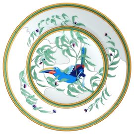 Hermès Piatto Piano Toucan in Porcellana 25 cm