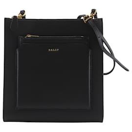 Sac à bandoulière en cuir noir Bally