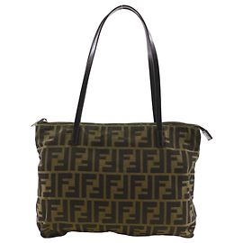 Fendi Zucca Tote Bag Braun Nylon Canvas