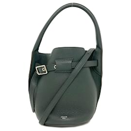 Celine Big Bag Bucket Nano 2-Way Bucket Bag aus grünem Kalbsleder - Céline