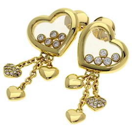Orecchini a lobo Happy Diamonds in oro giallo 18K Chopard