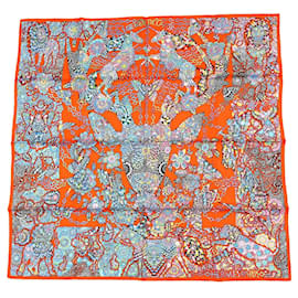 Hermès Carré La Légende de la Forêt 90cm Seidenschal Orange