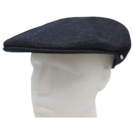 NEW HERMES JUSTIN DENIM CAP FRENCH STYLE INDIGO BLUE COTTON T61 CAP - Hermès