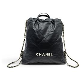 NUOVO ZAINO CHANEL 22 AS3313 IN PELLE MATELASSÉ NERO