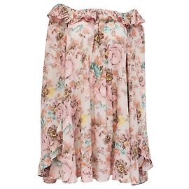 Minivestido Chloé con volantes en seda con estampado floral