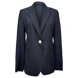 Blazer monopetto Weekend Max Mara in lana blu navy