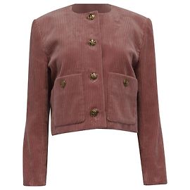 Chloé Cropped Corduroy Jacke aus rosa Baumwolle