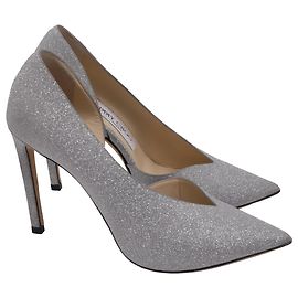 Décolleté Sophia 100 di Jimmy Choo in Silver Glitter