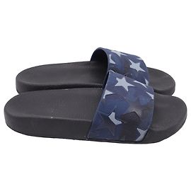 Valentino Garavani Sandali Slide Valentino Denim Stars in gomma blu