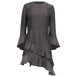 Vestido mini asimétrico con volantes Iro en cupro gris