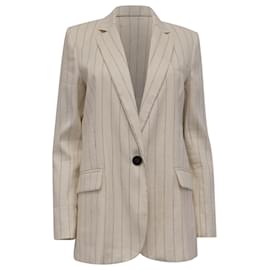 Blazer Tilia a righe con un bottone Vanessa Bruno in lino ecru