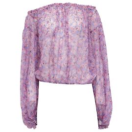 Autre Marque Top de hombros descubiertos Odessa Floral en seda multicolor Caroline Constas
