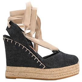 Décolleté con zeppa espadrilles Ralph Lauren Collection in cotone nero