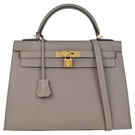 Hermès Hermes Kelly Grey Epsom with Gold Hardware 32