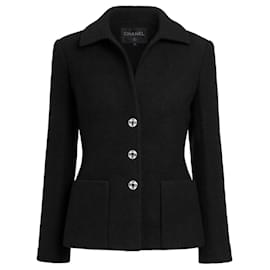 Chanel Runway Schwarze Tweed-Jacke 2022