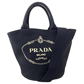 Bolsa Tote 2-Way em Canapa preto Prada
