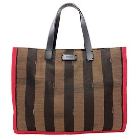 Borsa a mano Fendi Pequin Canvas da donna