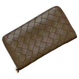 Portafoglio lungo Intrecciato beige Bottega Veneta