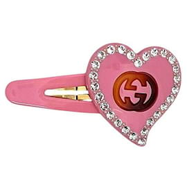 Fermaglio per capelli Gucci con cristalli rosa intrecciati