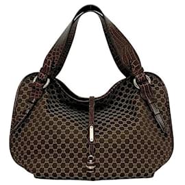 Céline Celine Canvas und Leder Tote Bag in Braun