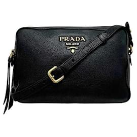 Borsa a tracolla Prada Black Vitello Daino
