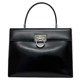 Borsa a mano in pelle nera Salvatore Ferragamo