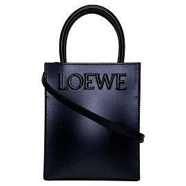 Borsa a 2 modi in pelle nera Loewe
