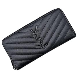 Saint Laurent Black Monogram Long Wallet