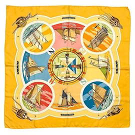 Sciarpa in seta gialla Hermès - BELLES AMURES