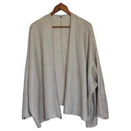 Adolfo Dominguez beiger Strickcardigan mit Metallic-Effekt