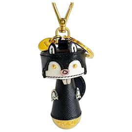 Portachiavi Robot Beaver in pelle Saffiano di Prada
