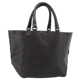 Borsa Tote BOTTEGA VENETA INTRECCIATO in pelle nera Auth 187381