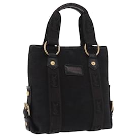 SAINT LAURENT Bolsa Kahala em lona preto e dourado Auth 187360A