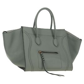 Céline Sac à main CELINE Luggage Small Square Phantom en cuir Gris Or Authentique am11897M