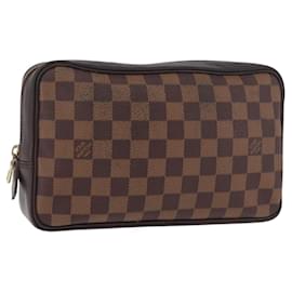 LOUIS VUITTON Damier Ebene Trousse Toilette 25 Clutch Bag N47624 LV Auth 187635