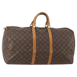 LOUIS VUITTON Monogram Keepall 55 Boston Bag M41424 LV Auth 187063