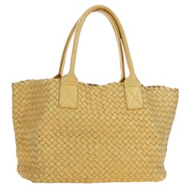 BOTTEGA VENETA INTRECCIATO Cabas PM Handtasche aus Leder Gold 141498 Auth am11898V