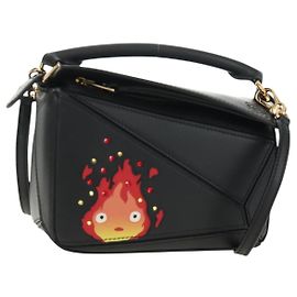 LOEWE × Studio Ghibli Howl's Calcifer Puzzle Mini Bag 2way Black Auth 167415SM