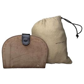 Tarjetero vintage Bottega Veneta de poliéster Beige Negro