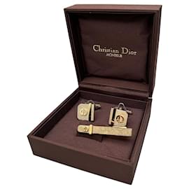 Vintage Dior Manschettenknöpfe Goldfarben mit Box Frankreich